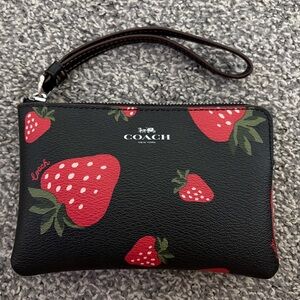 Coach strawberry wristlet